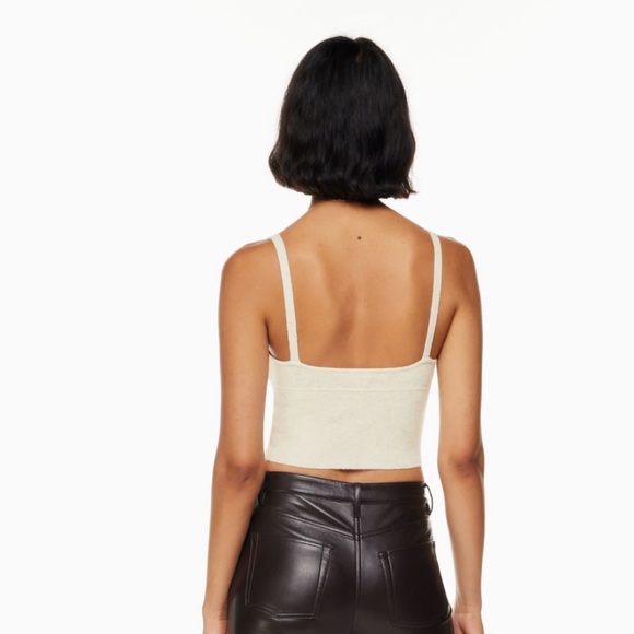Aritzia Wilfred Cashmere Sicily Sweater Tank in Heather Light Oatmeal - Picture 8 of 9